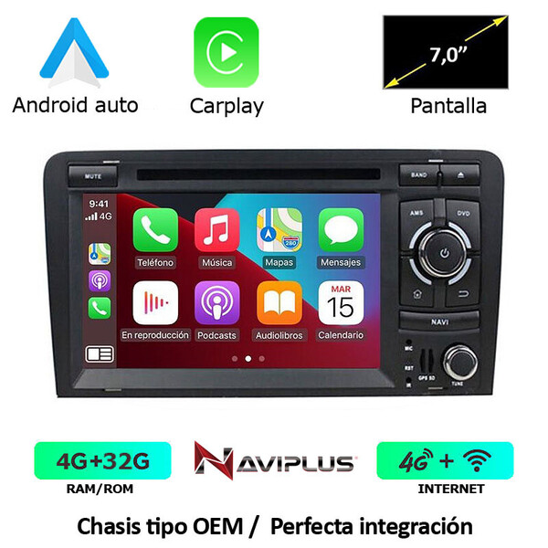 NAVEGADOR AUDI A3 CARPLAY