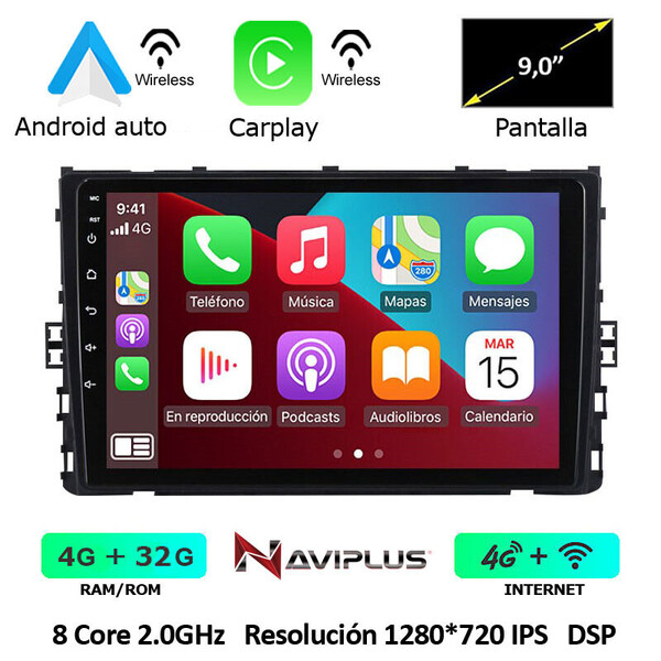 Radio Navegador Multimedia Naviplus / VW / SEAT / SKODA (MBQ +2019)